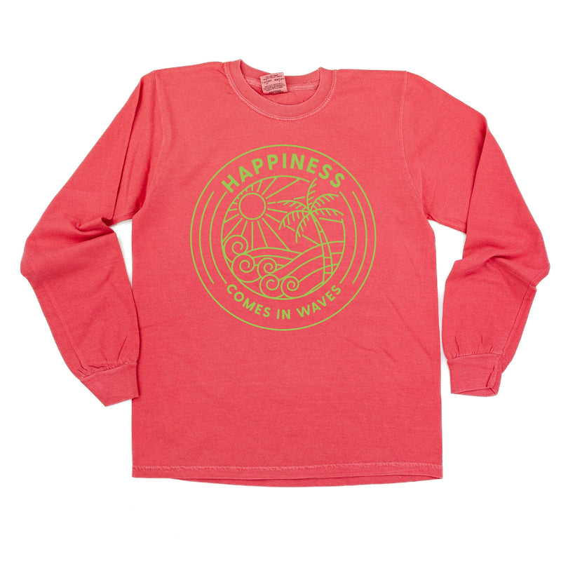 Happiness Comes In Waves - Long Sleeve Comfort Colors Tee