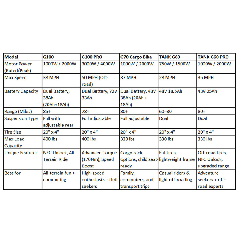 HappyRun G100 (G100 Pro) Long Distance Electric Fat Tire Bike Motorcycle (SAK95715)