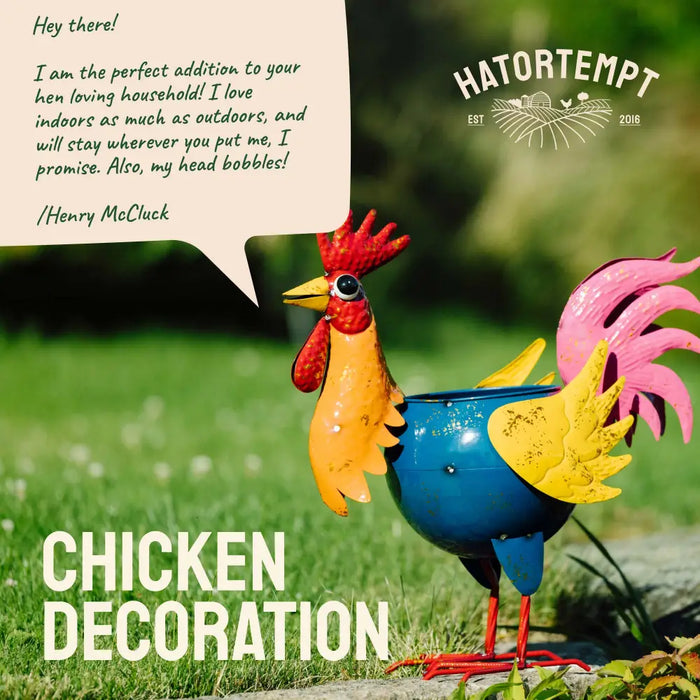 Henry McCluck: Head-Bobbling Metal Rooster Yard Art