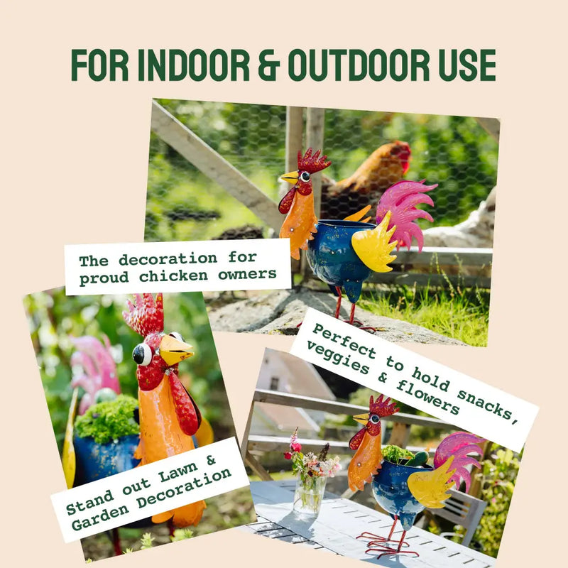 Henry McCluck: Head-Bobbling Metal Rooster Yard Art