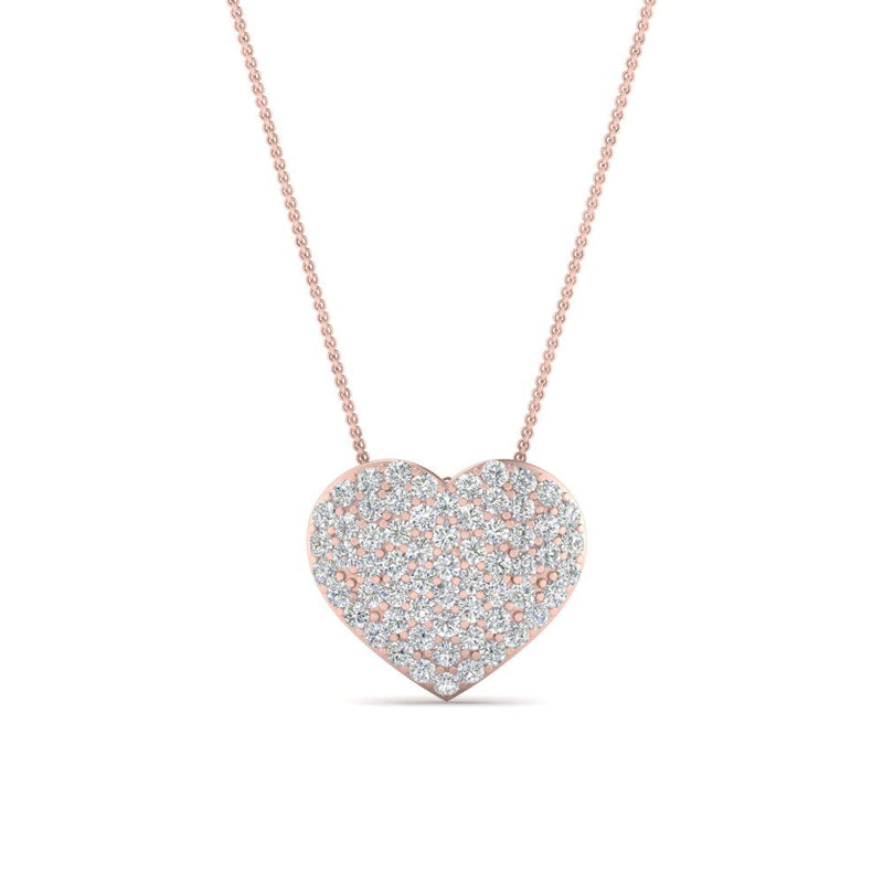 Heart Cluster Diamond Pendant