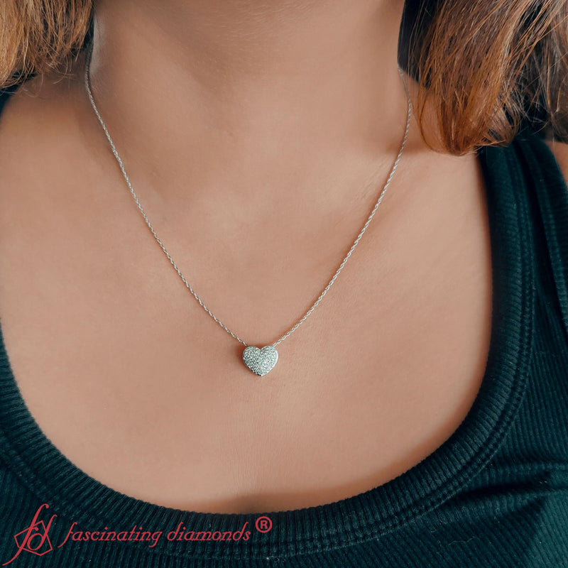 Heart Cluster Diamond Pendant