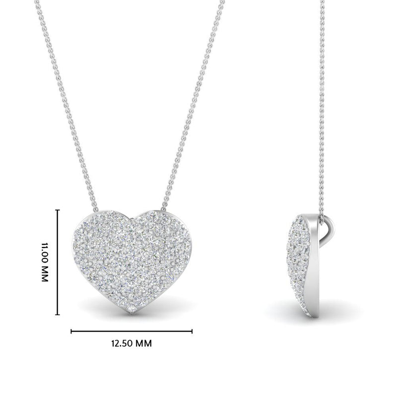 Heart Cluster Diamond Pendant