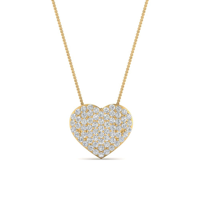 Heart Cluster Diamond Pendant