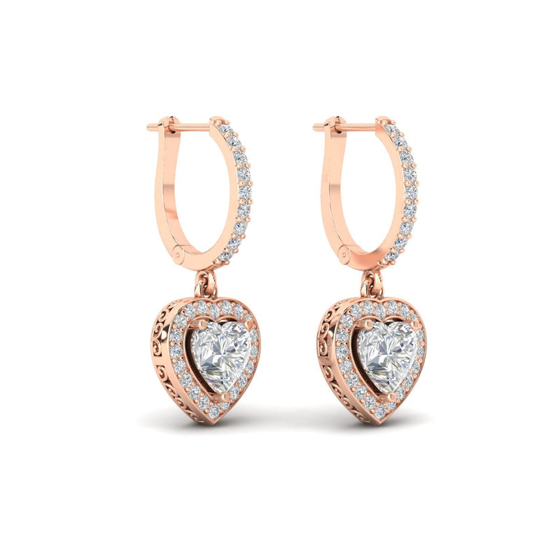 Heart Halo Drop Dangle Earring