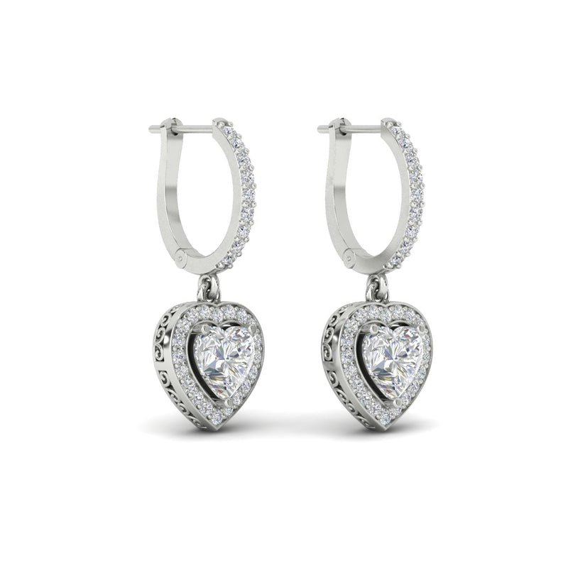 Heart Halo Drop Dangle Earring