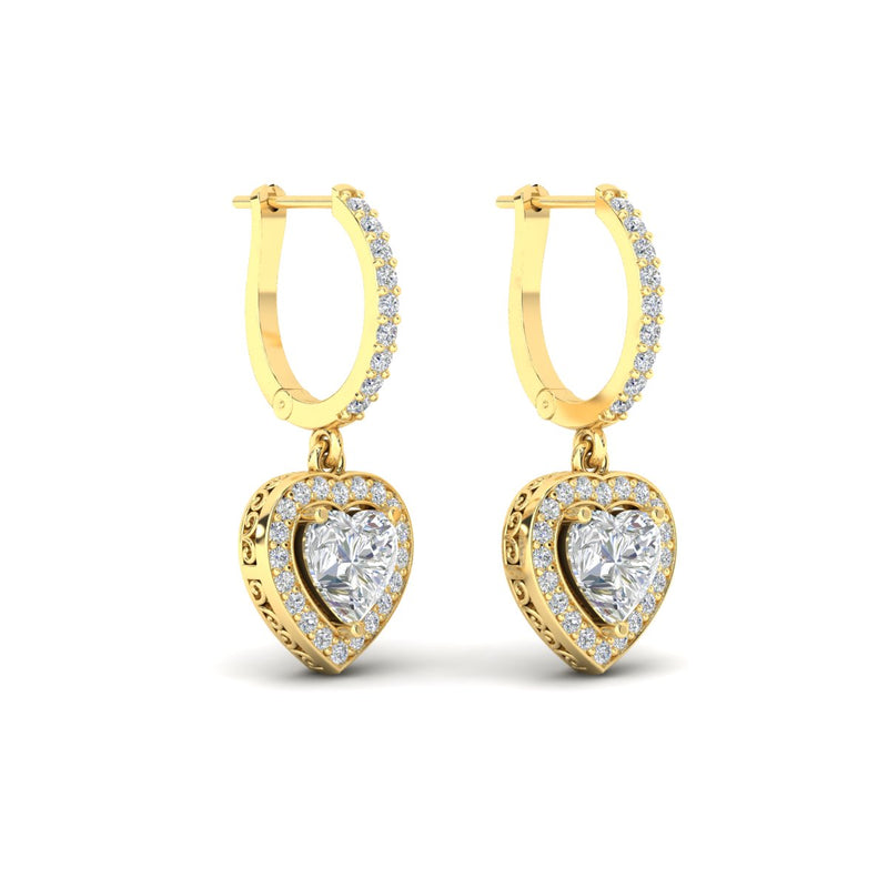 Heart Halo Drop Dangle Earring
