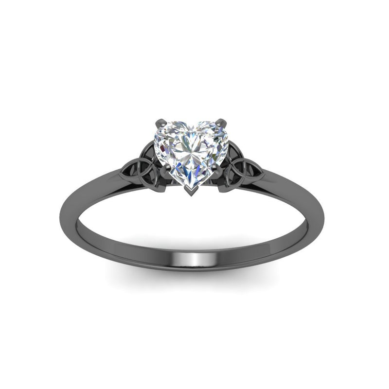 Heart Shaped Celtic Solitaire Engagement Ring