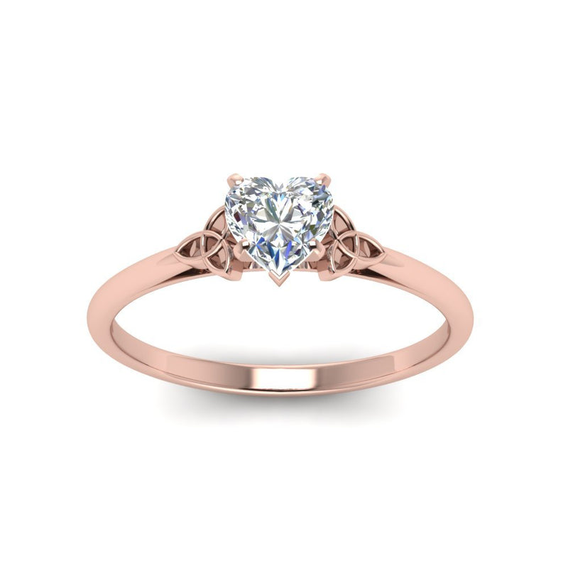 Heart Shaped Celtic Solitaire Engagement Ring