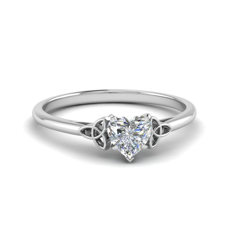 Heart Shaped Celtic Solitaire Engagement Ring