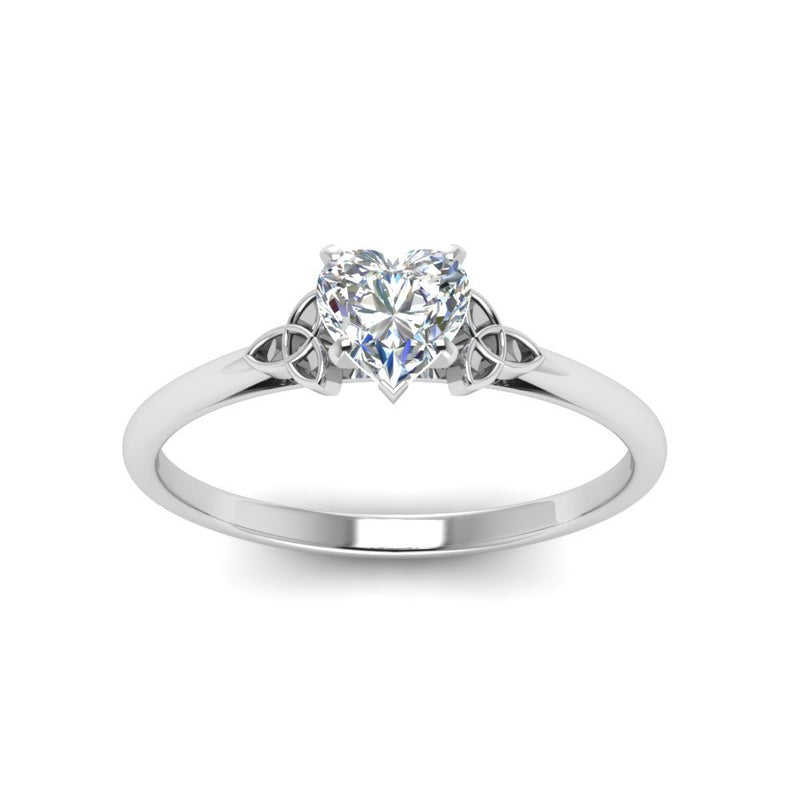 Heart Shaped Celtic Solitaire Engagement Ring
