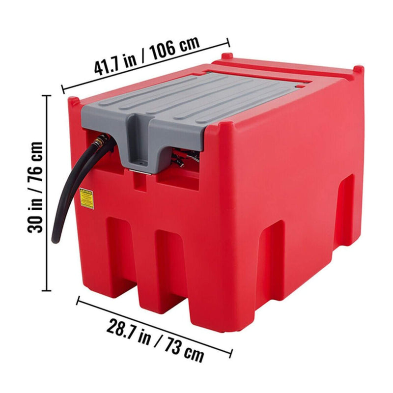 Heavy-Duty 116 Gal Portable Diesel Fuel Transfer Tank With Automatic Pump & Hose (SAK77594)