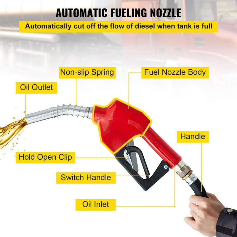 Heavy-Duty 116 Gal Portable Diesel Fuel Transfer Tank With Automatic Pump & Hose (SAK77594)