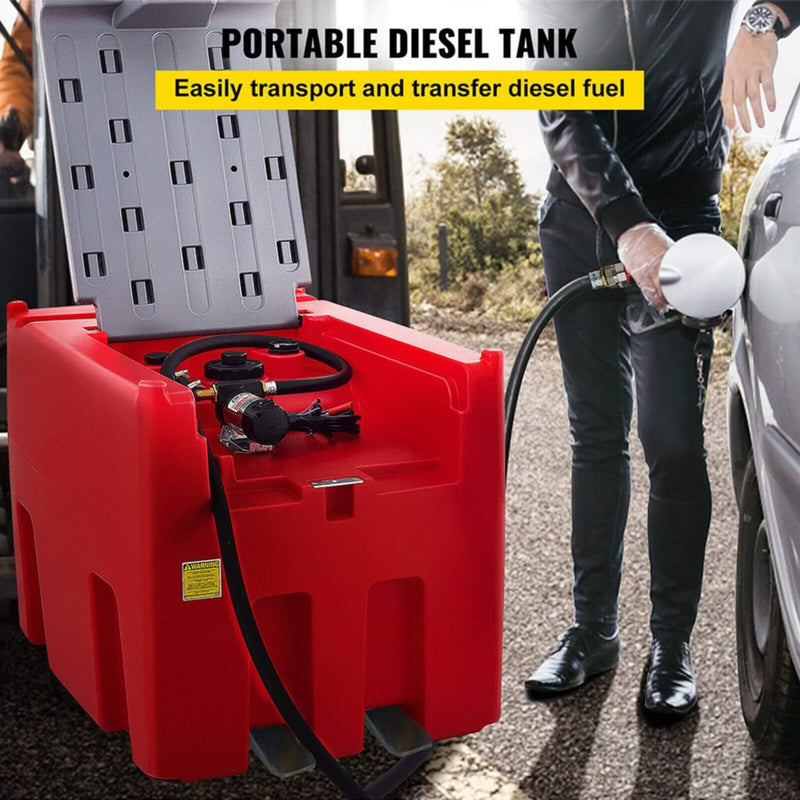Heavy-Duty 116 Gal Portable Diesel Fuel Transfer Tank With Automatic Pump & Hose (SAK77594)
