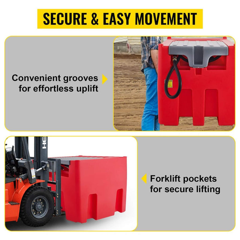 Heavy-Duty 116 Gal Portable Diesel Fuel Transfer Tank With Automatic Pump & Hose (SAK77594)