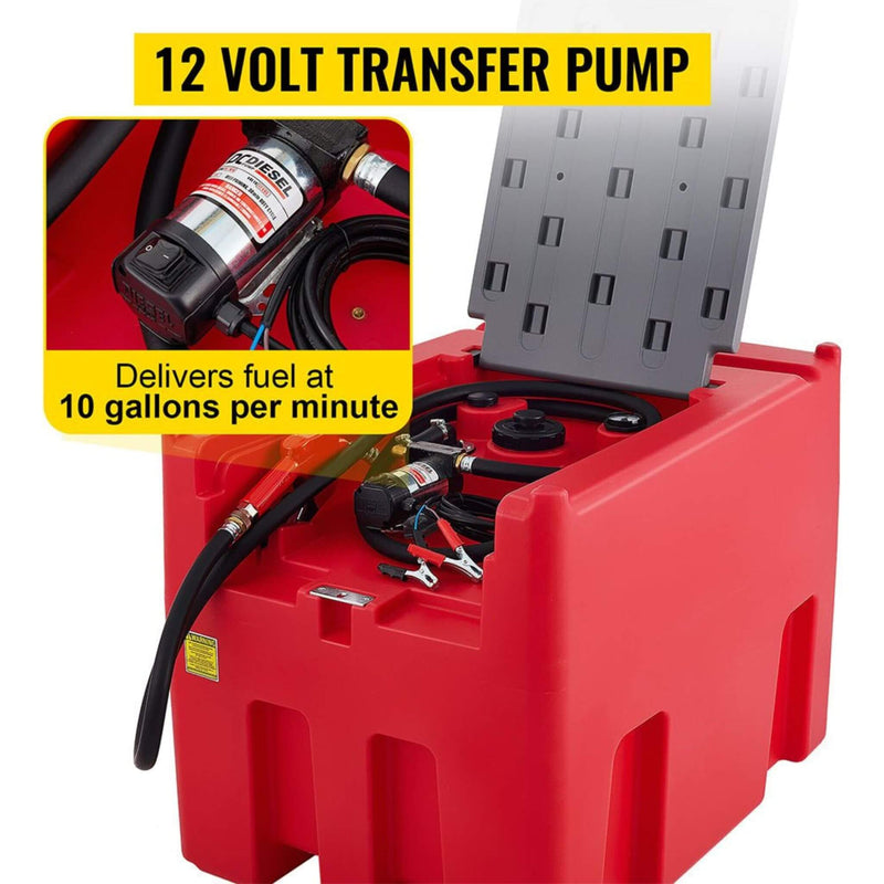 Heavy-Duty 116 Gal Portable Diesel Fuel Transfer Tank With Automatic Pump & Hose (SAK77594)