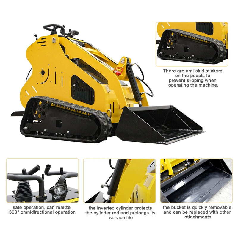 Heavy-Duty 13HP Mini Skid Steer Loader Crawler With Bucket (SAK34261)