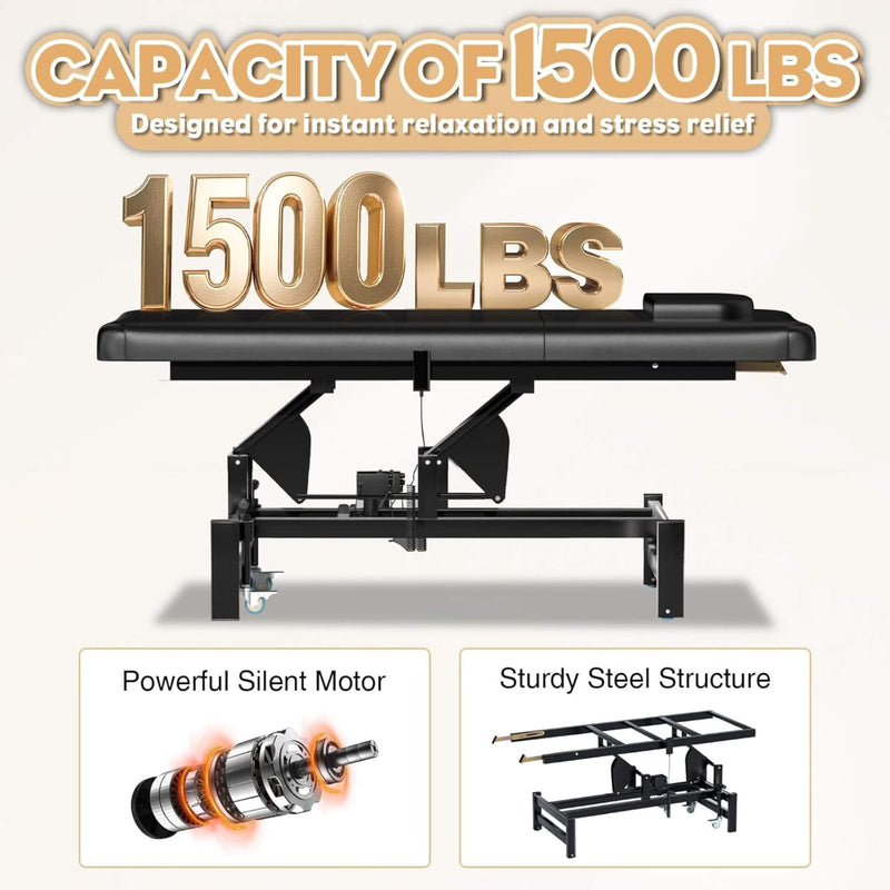 Heavy-Duty 1500 LBS Adjustable Electric Massage Table With Lift (SAK74105)