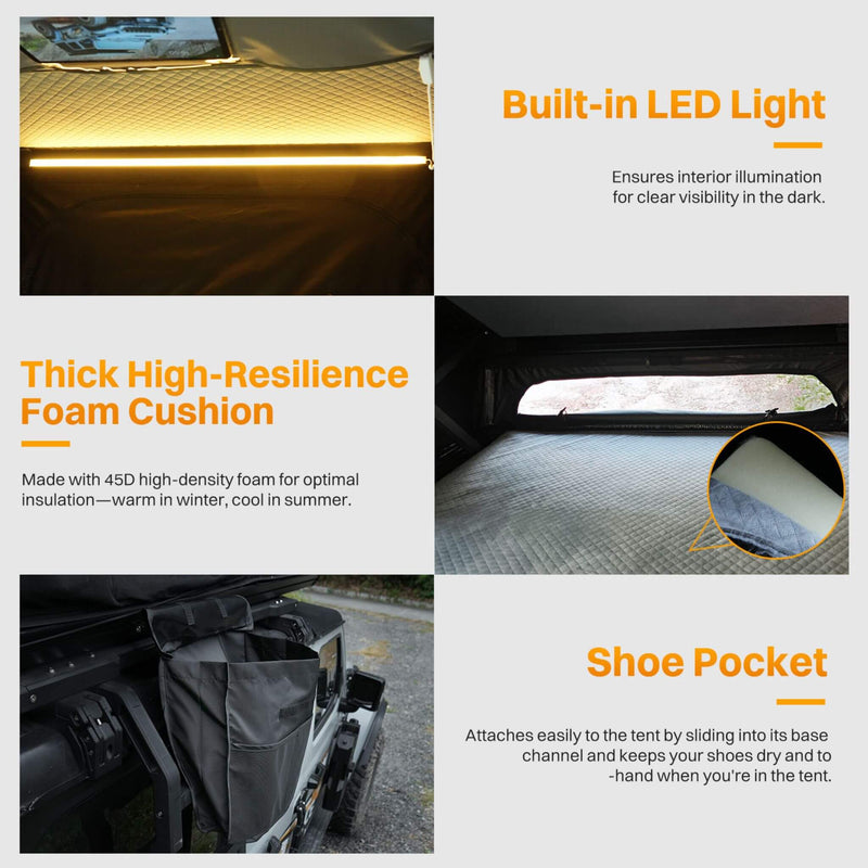 Heavy-Duty 2-3 Person Hardshell Rooftop Tent With Ladder (SAK93120)