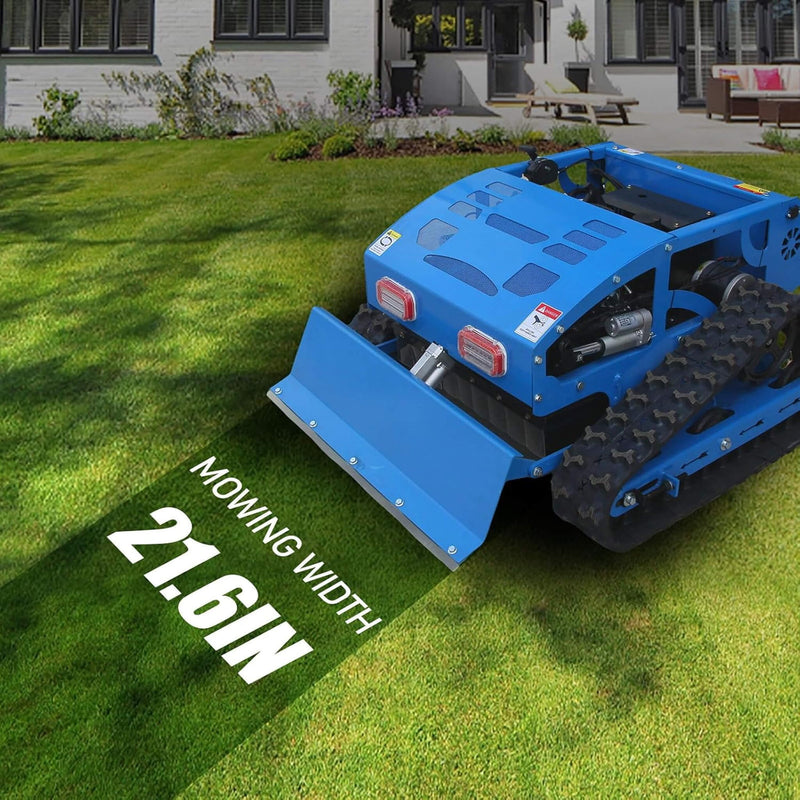 OVK Heavy-Duty 21-Inch 9HP Commercial Remote-Controlled Robotic Lawn Mower With Tracks And Plow (SAK26583)