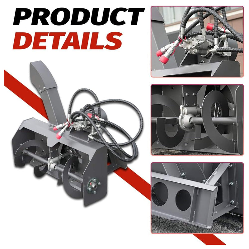Heavy-Duty 23-Inch Skid Steer Snow Blower Attachment With Directional Chute (SAK94301)