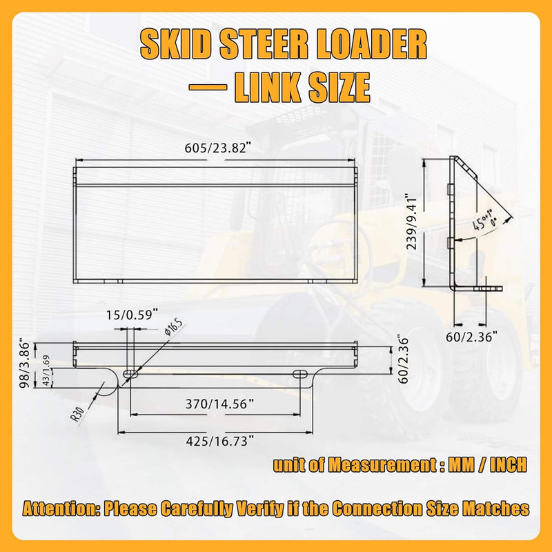 Heavy-Duty 41-Inch Hydraulic Skid Steer Broom Sweeper Attachment With Angle Tilt (SAK20963)