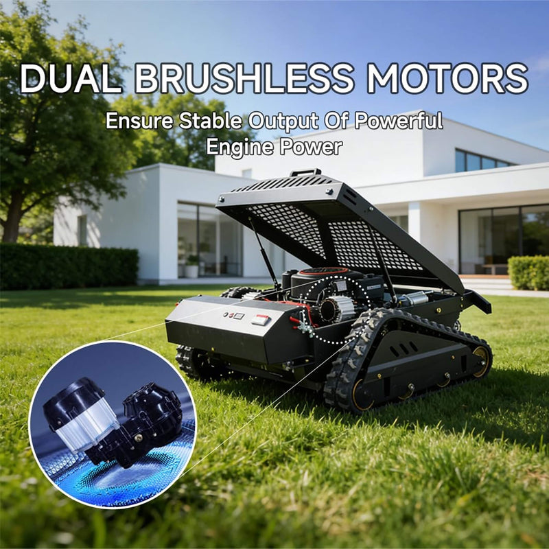 OVK Heavy-Duty 452CC 31-Inch Remote-Controlled Tracked Lawn Mower (SAK38617)