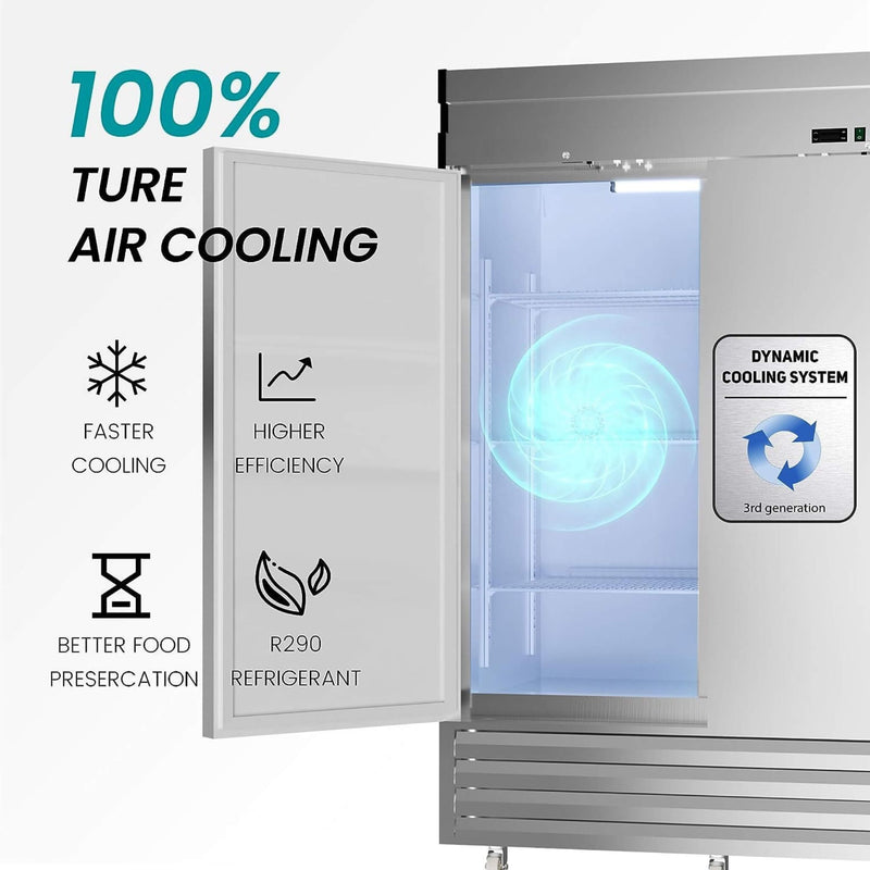 Heavy-Duty 54" 2-Door Stainless Steel Commercial Freezer With OmniSmart Temperature Control (SAK91765)