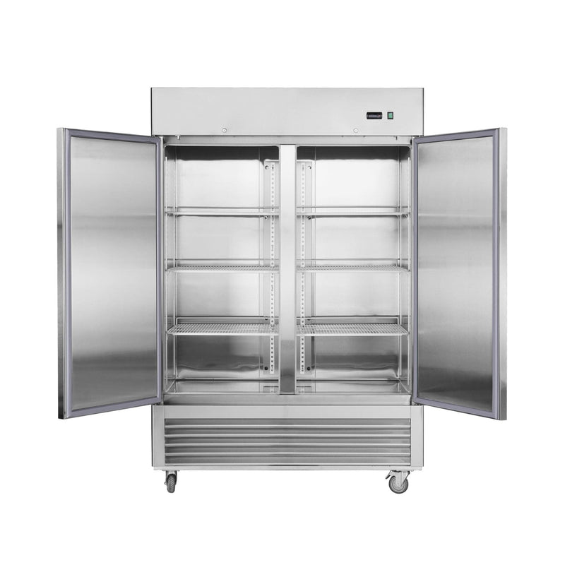 Heavy-Duty 54" Stainless Steel 2-Door Reach-In Upright Commercial Freezer (SAK66598)
