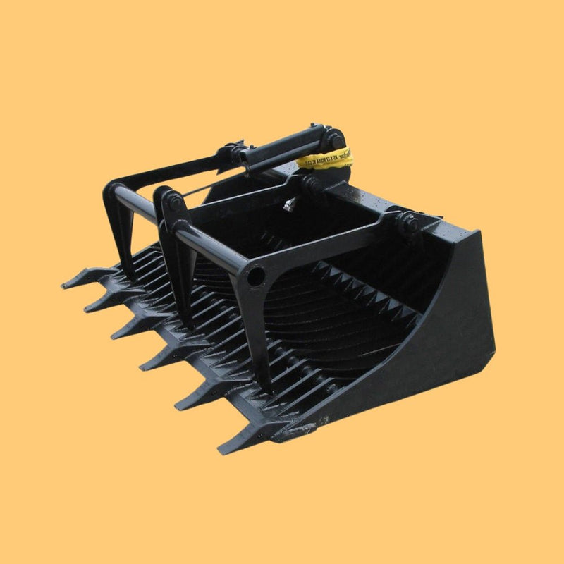 Heavy-Duty 66-Inch Rock Grapple Bucket Tractor Attachment With Tongs (92517364)
