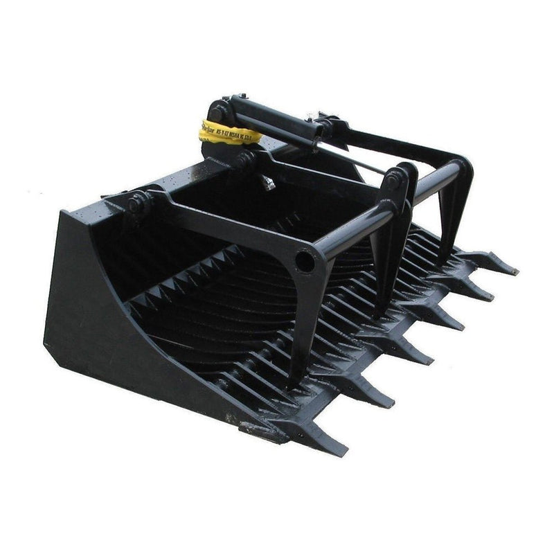 Heavy-Duty 66-Inch Rock Grapple Bucket Tractor Attachment With Tongs (92517364)