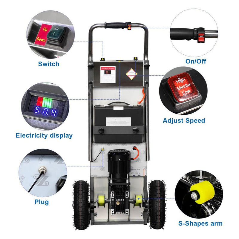 Heavy-Duty 880LBS Electric Motorized Stair Climbing Hand Truck Dolly (SAK72821)