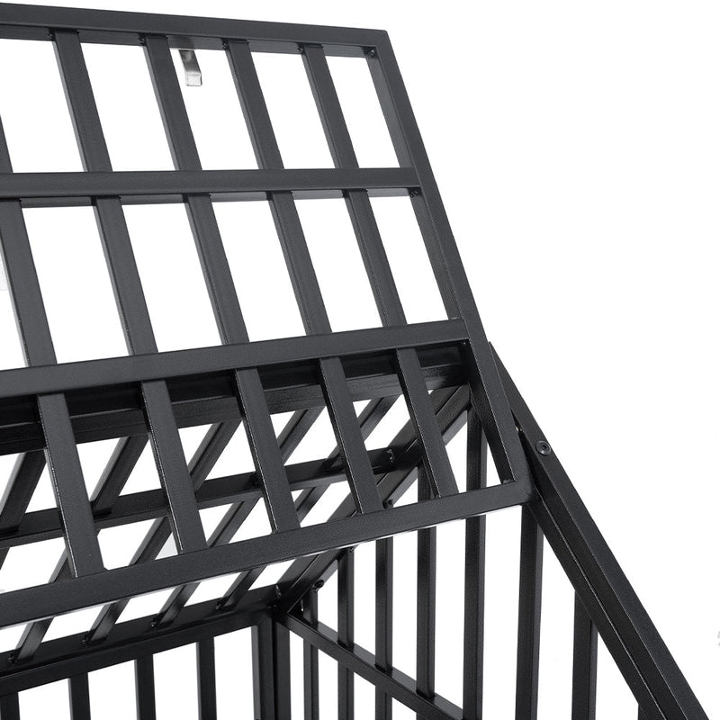 Heavy-Duty Carbon Steel Dog Kennel Cage Crate W/ Sloped Roof And Wheels, 48" (SAK73812)