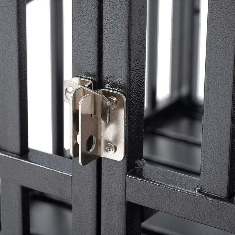 Heavy-Duty Carbon Steel Dog Kennel Cage Crate W/ Sloped Roof And Wheels, 48" (SAK73812)