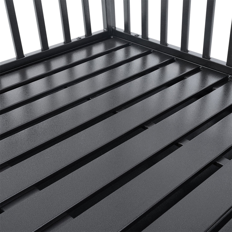 Heavy-Duty Carbon Steel Dog Kennel Cage Crate W/ Sloped Roof And Wheels, 48" (SAK73812)