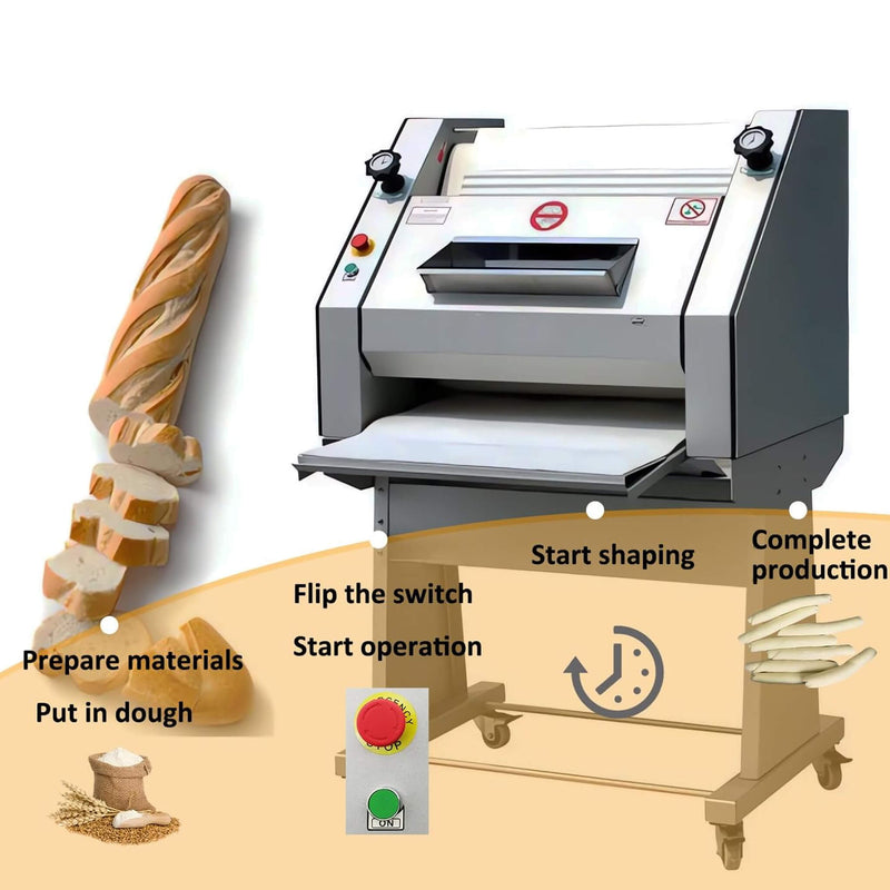Heavy-Duty Commercial 110V Electric Baguette Bread Shaper Machine (SAK68176)