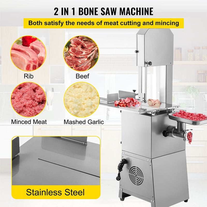 Heavy-Duty Industrial Electric Meat Bandsaw Bone Cutting Machine, 550W (SAK47410)