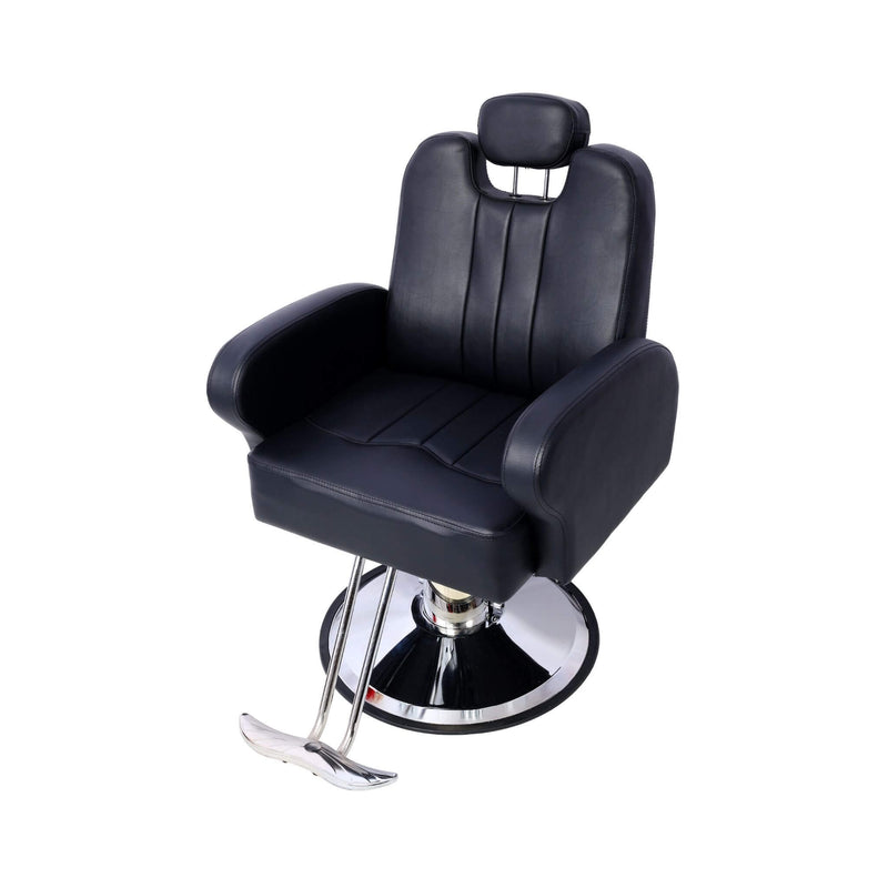 Heavy-Duty Multifunctional PU Leather Reclining Hydraulic Barber Chair W/ Chrome Steel Base (SAK35719)