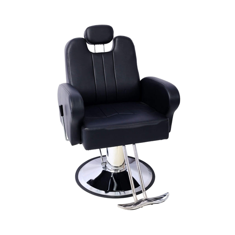 Heavy-Duty Multifunctional PU Leather Reclining Hydraulic Barber Chair W/ Chrome Steel Base (SAK35719)