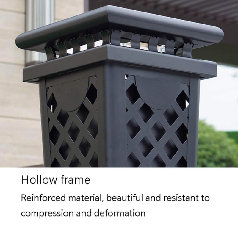 Heavy-Duty Premium Commercial Black Outdoor Iron Garbage Trash Bin With Circular Arc Edging (SAK69175)