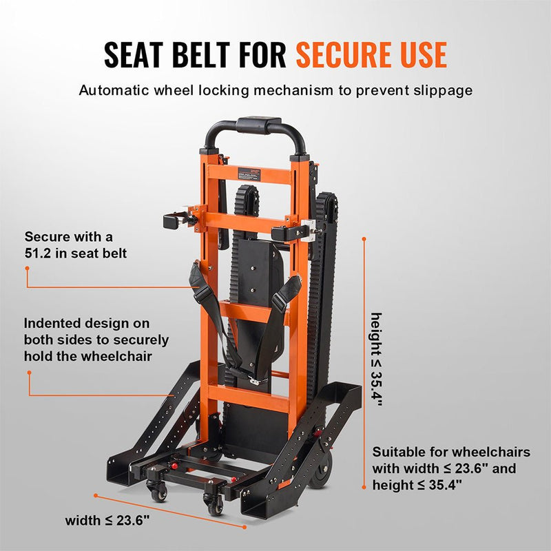 Heavy Duty Premium Electric Folding Stair Climbing Wheelchair Hand Truck Dolly, 450LBS (SAK23175)
