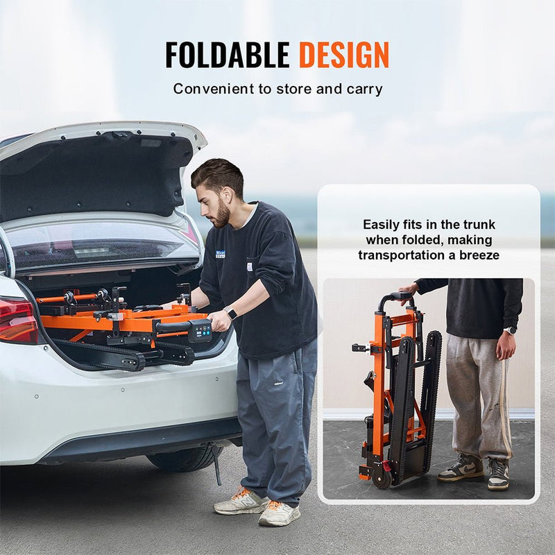 Heavy Duty Premium Electric Folding Stair Climbing Wheelchair Hand Truck Dolly, 450LBS (SAK23175)