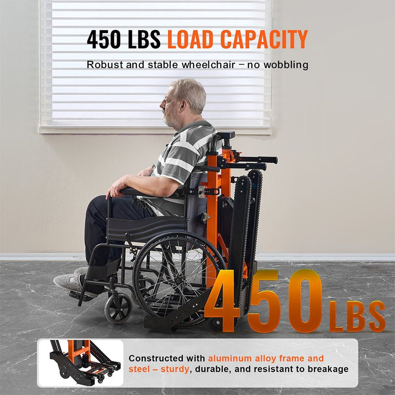Heavy Duty Premium Electric Folding Stair Climbing Wheelchair Hand Truck Dolly, 450LBS (SAK23175)