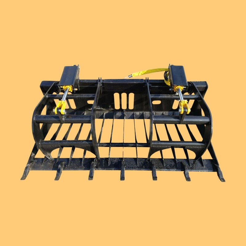 Heavy-Duty Rock Grapple Skidsteer Attachment With Universal Quick Attach, 78" (SAK16483)