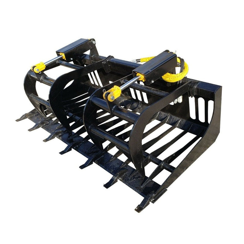 Heavy-Duty Rock Grapple Skidsteer Attachment With Universal Quick Attach, 78" (SAK16483)