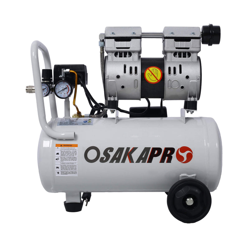 Heavy Duty 1.5/2.5HP Silent Oil-Free Portable Air Compressor With Wheels And Auto Drain (SAK53462)