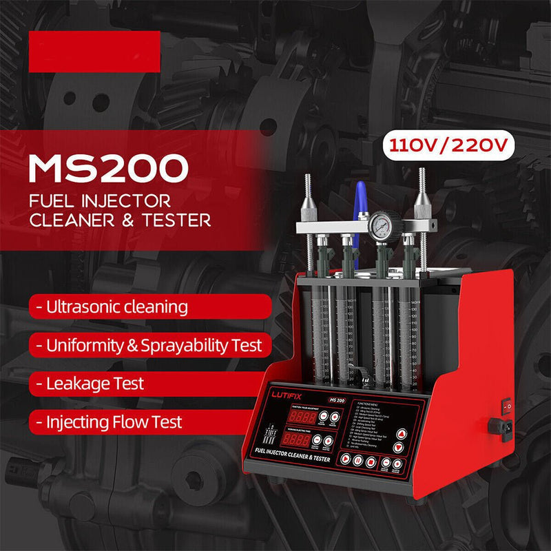 Heavy-Duty Ultrasonic Fuel Gas Injector Car Cleaner Tester Machine, 4 Cylinder (97236540)