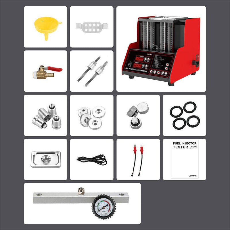 Heavy-Duty Ultrasonic Fuel Gas Injector Car Cleaner Tester Machine, 4 Cylinder (97236540)