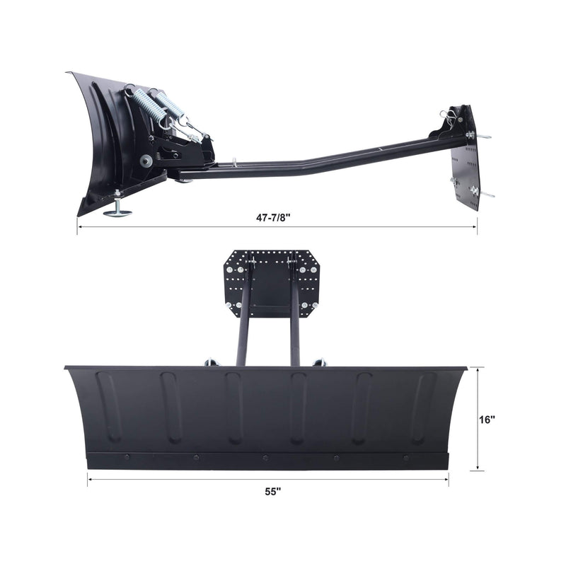 Heavy-Duty Universal ATV UTV Snow Plow Kit With Steel Blade And Universal Mount System (SAK49745)