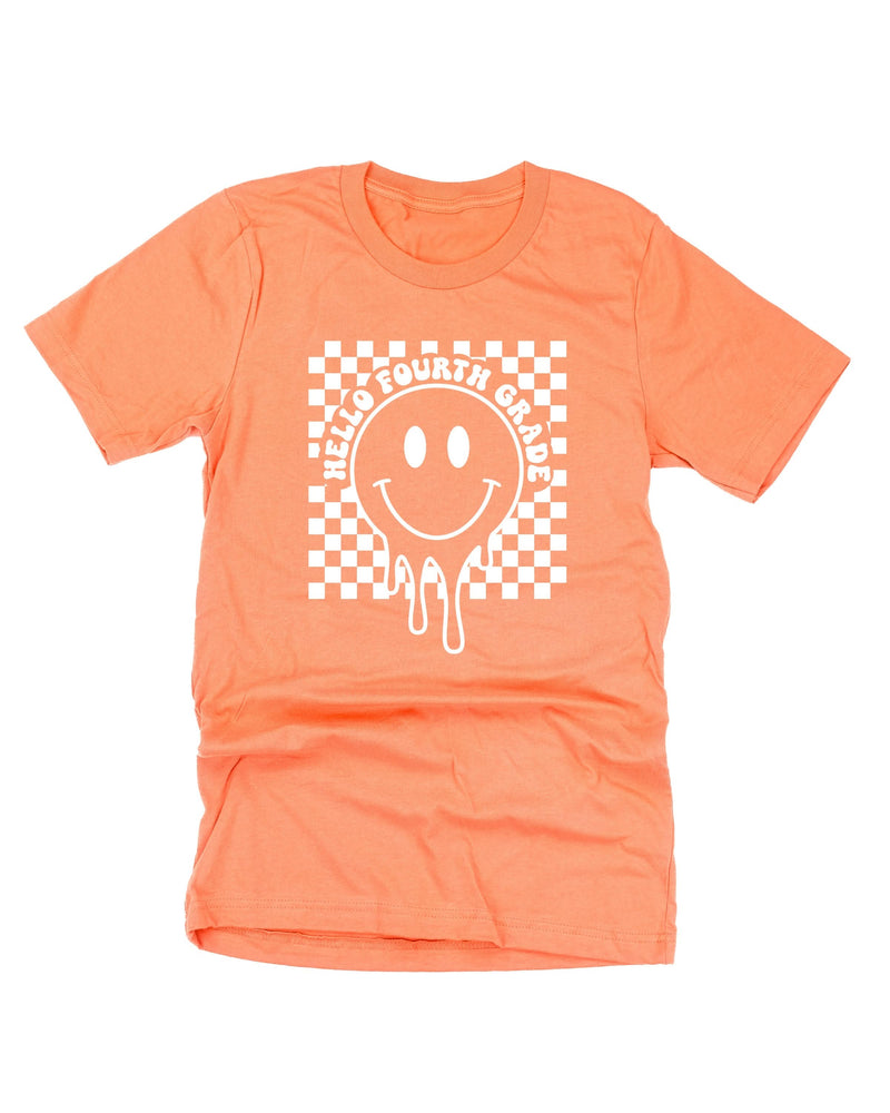 Hello (Choose Your Grade) - Checker Smiley - Unisex Tee